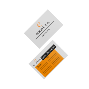 Bokningskort med eget tryck